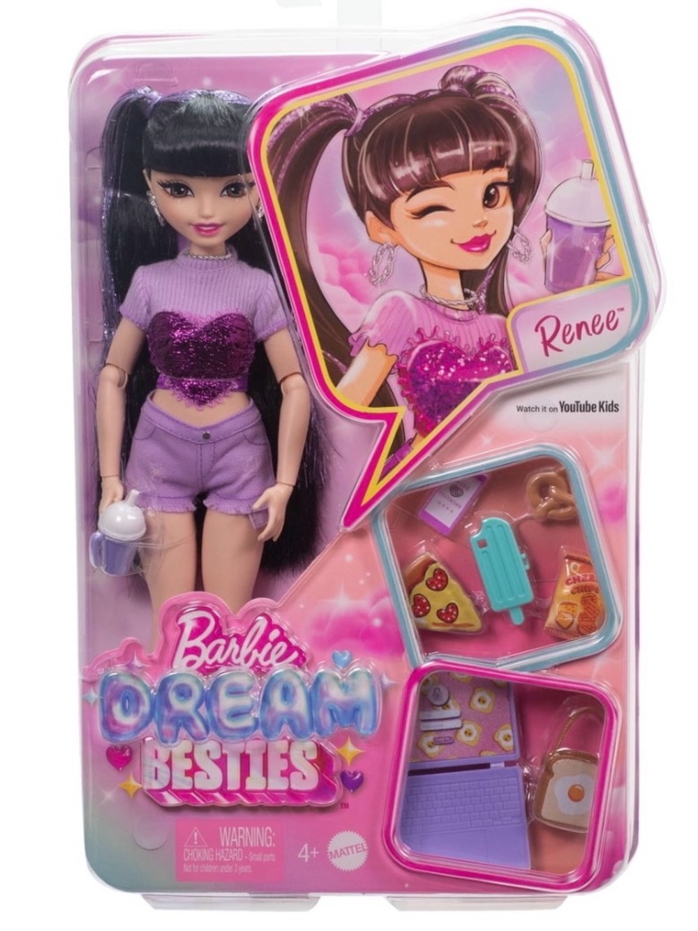 Barbie | Dream Besties Renee Articulated Posable Doll Black Hair Bangs Vlogger